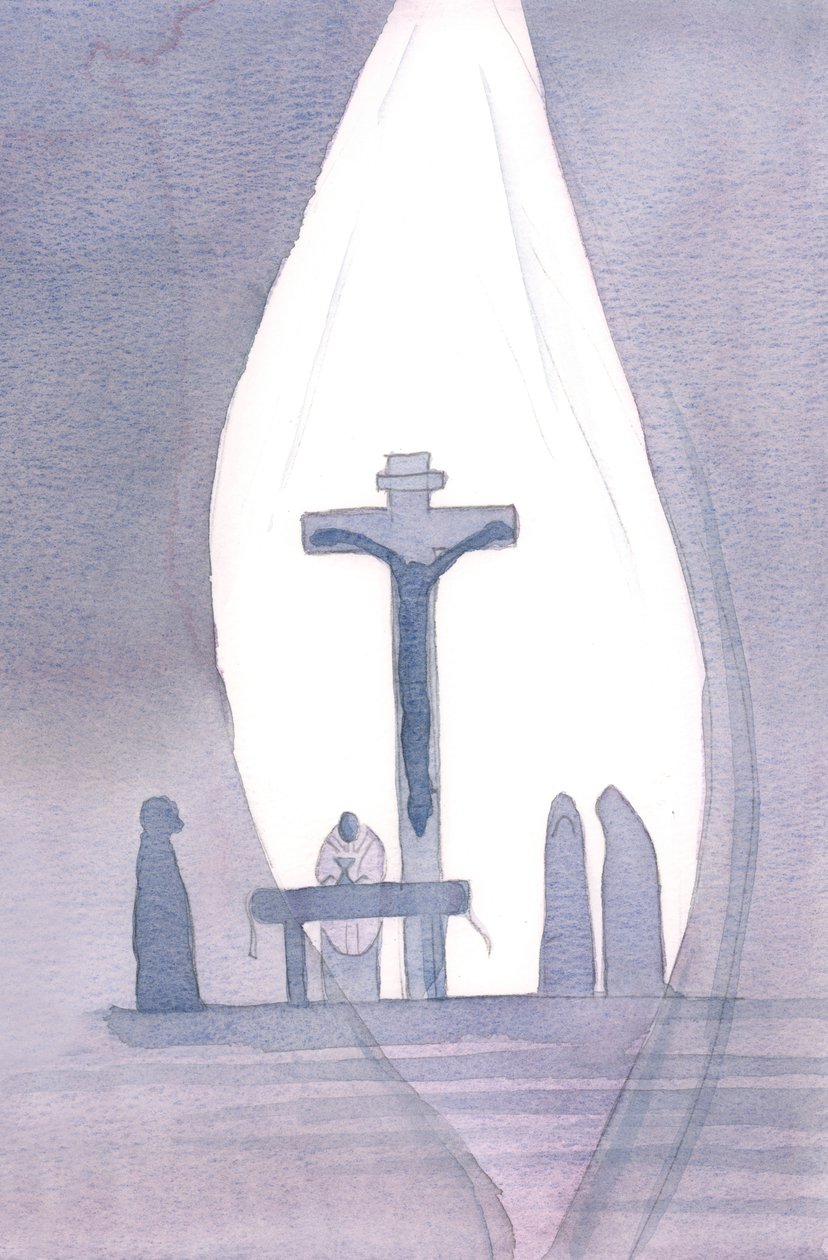 Jokaisessa messussa tulemme olemaan läsnä Golgatan yhdelle uhrille, ikään kuin esirippu avattaisiin meidän edessämme, 2001 (paperilla) tekijältä Elizabeth Wang