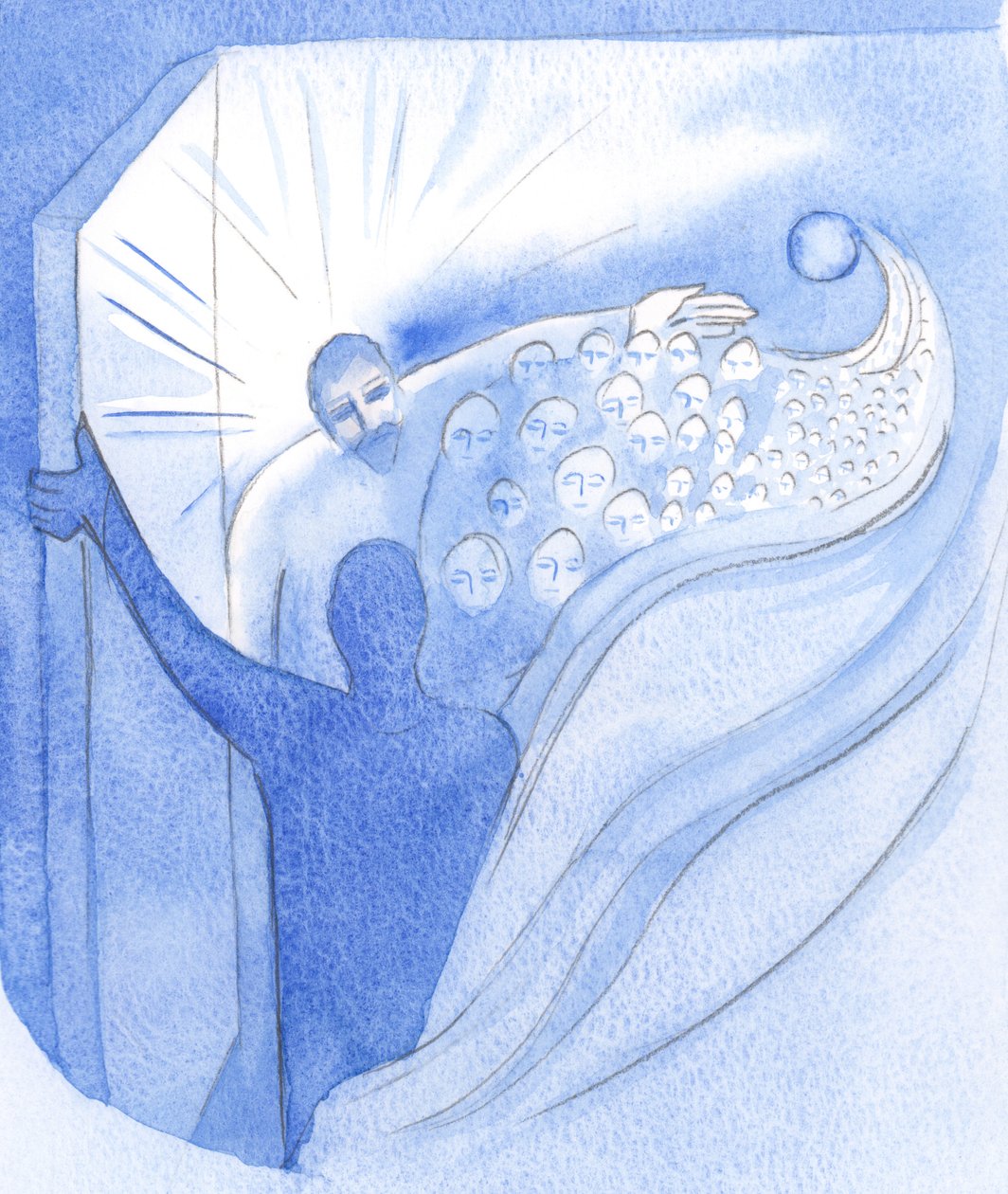 Taivaaseenastumishetkellä veljemme Kristus palasi Isän luo voittoon ja avasi meille tien taivaaseen, 2001 (paperilla) tekijältä Elizabeth Wang
