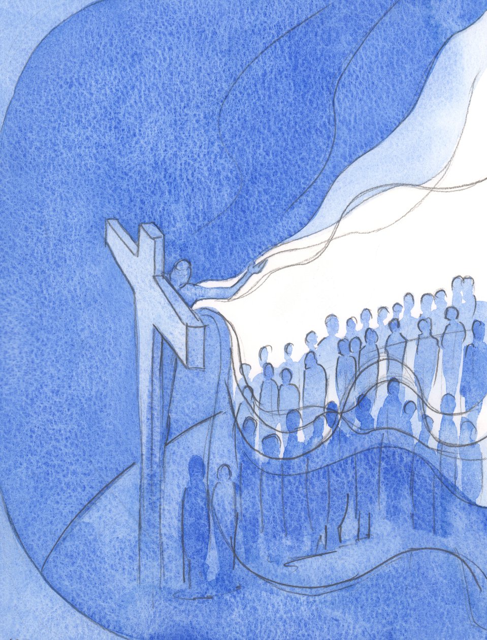 Jumalallisella myötätuntollaan ja solidaarisuudestaan omalle kansalleen maan päällä Kristus peitti koko ihmiskunnan synnit., 2001 (paperilla) tekijältä Elizabeth Wang