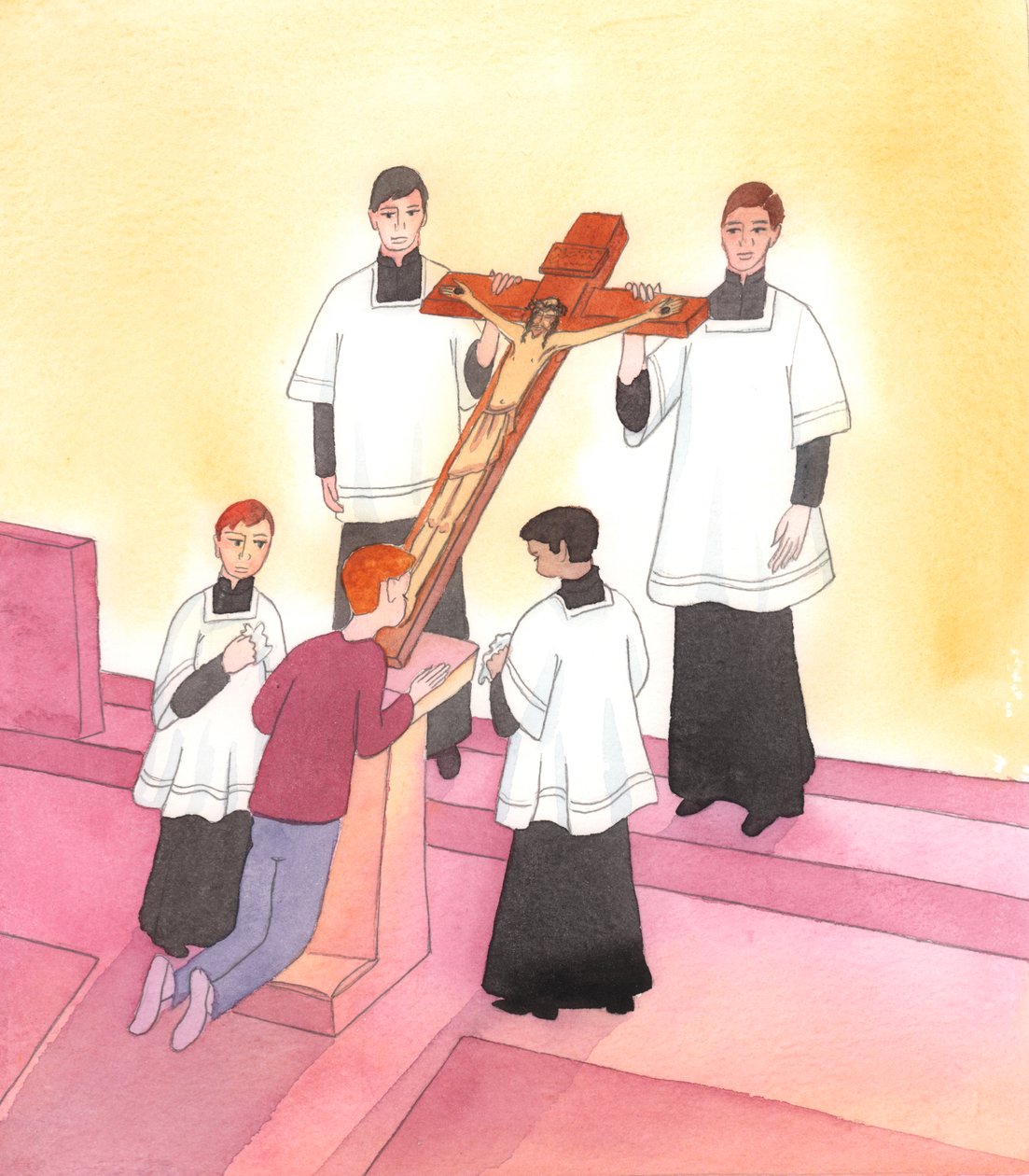 Kristus koskettaa sydäntä kaikki merkit hänelle omistautumisesta Hänen kärsimyksessään, jonka Hän kesti rakkaudesta meitä kaikkia kohtaan, 2004 (paperilla) tekijältä Elizabeth Wang