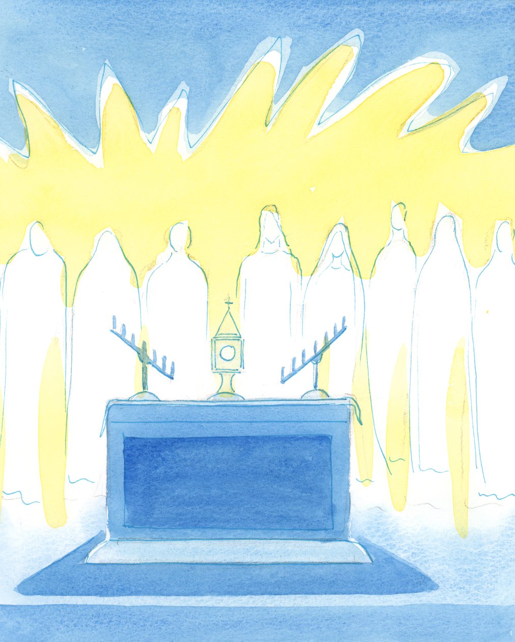 Kristus rakastaa tuoda ystävilleen virkistystä ja uutta rohkeutta todellisen Läsnäolonsa kautta Siunatussa Sakramentissa, 2003 (w/c paperilla) tekijältä Elizabeth Wang