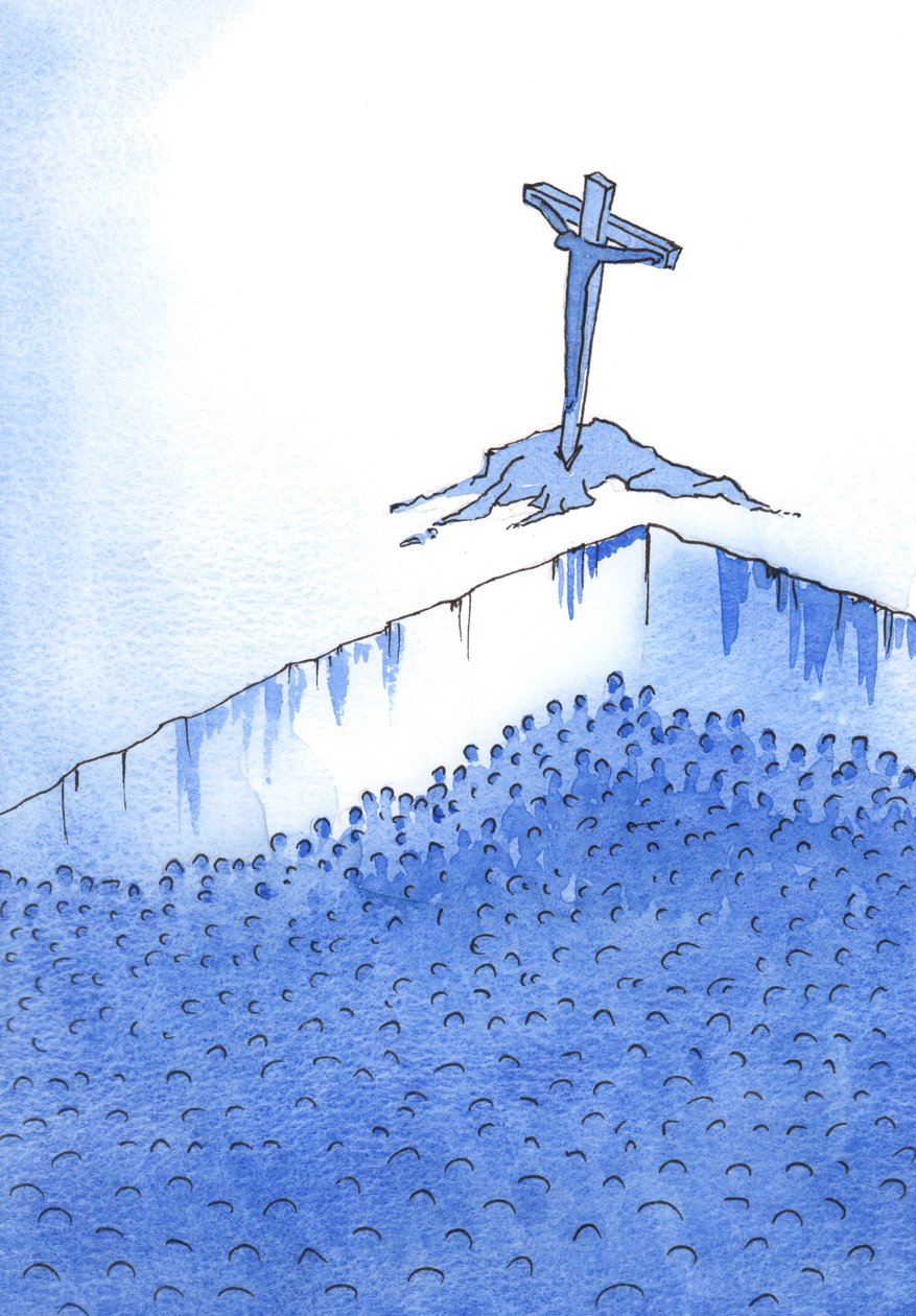 Kristus veljemme ja jumalallinen Vapahtaja maksoi synneistämme kuuluvan velan. Tunnustaessamme Hänet nousemme "kuopastamme", 2002 (w/c paperilla) tekijältä Elizabeth Wang