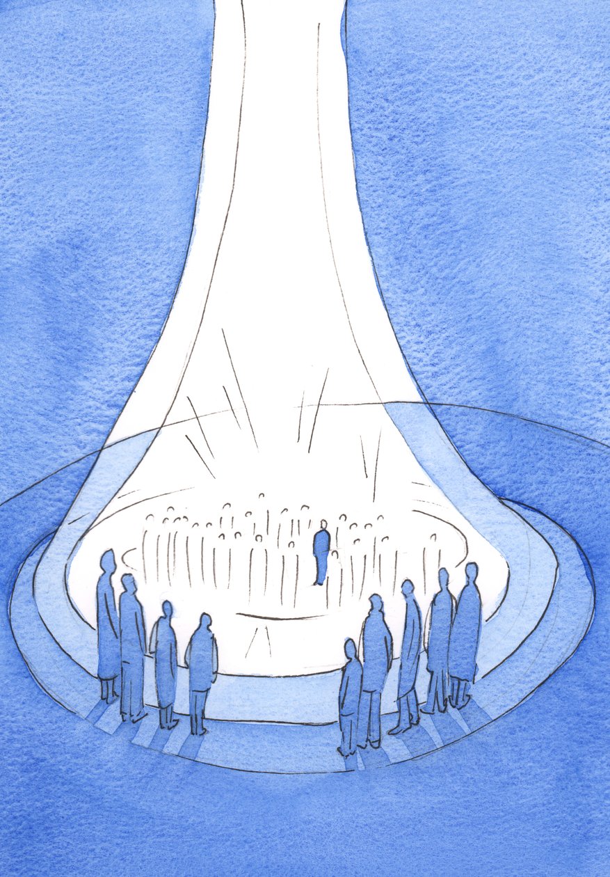 Kristuksen uhri - tarjottu maan päältä - on kuin valon majakka taivaan edessä, 2002 (paperilla) tekijältä Elizabeth Wang