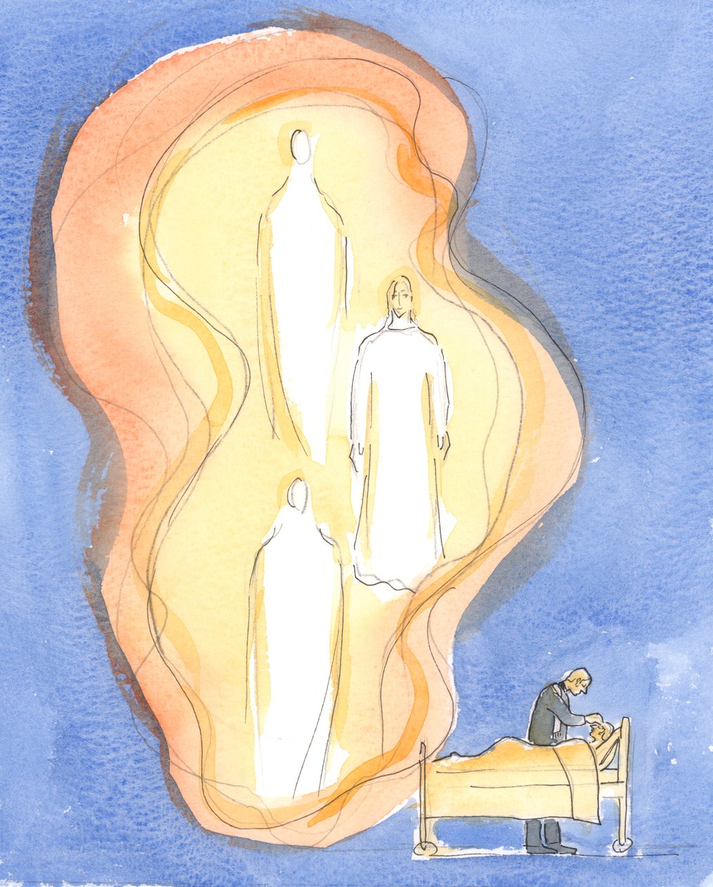 Jumalan lahja sairaille on Jeesus Kristus itse Isän ja Pyhän Hengen kanssa, yksi Jumala - toimimassa tässä sakramentissa, 2004 (paperilla) tekijältä Elizabeth Wang