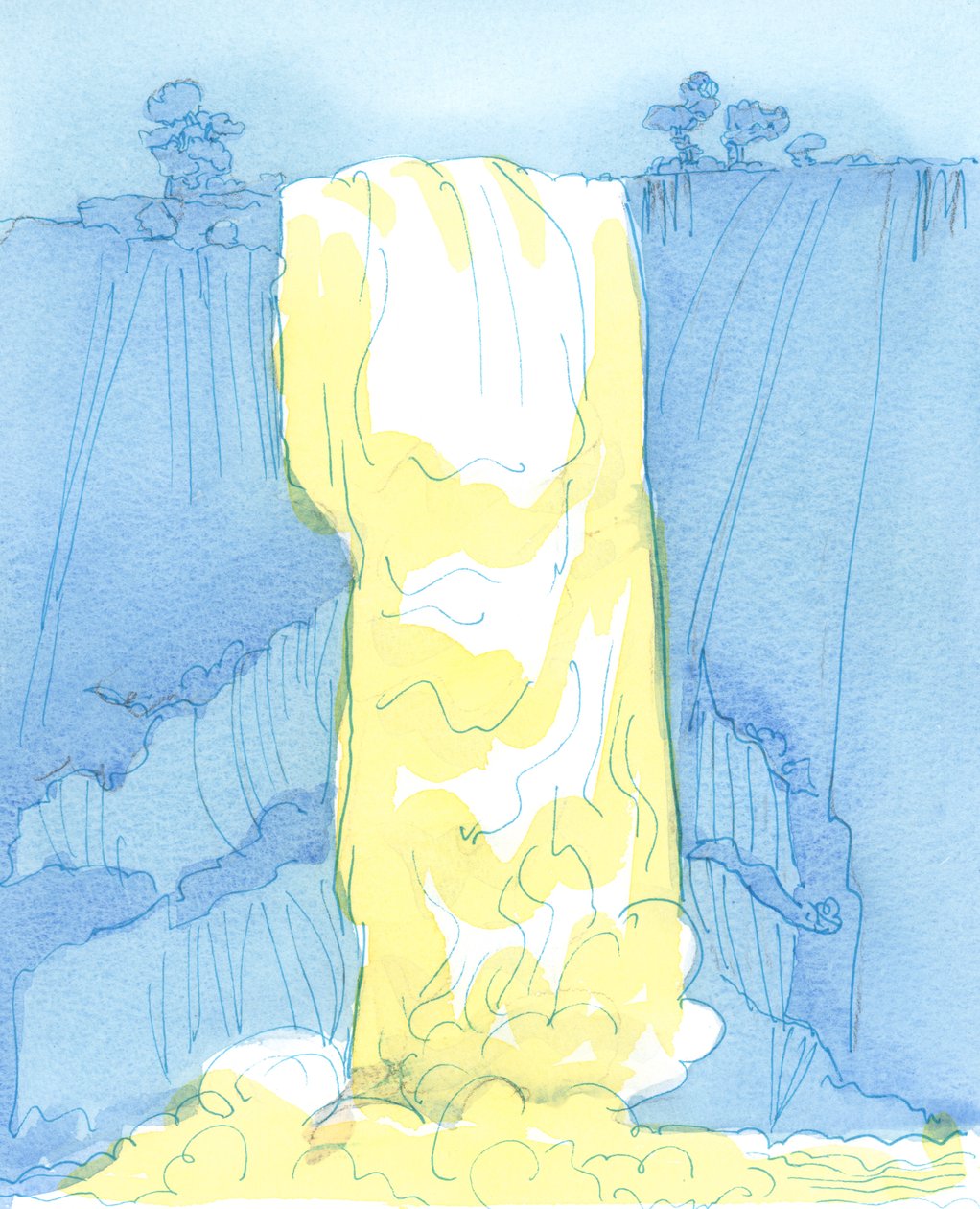 Jumalan rakkaus "saatuu" päällemme lakkaamatta, kuin vesiputouksesta, 2003 (paperilla) tekijältä Elizabeth Wang
