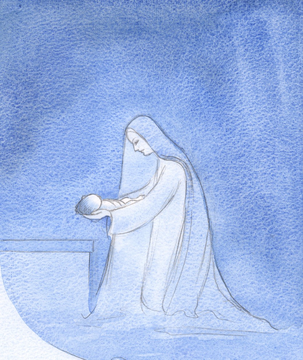 Kuinka yksinkertaisesti polvistuva Mary laittoi vauvansa nukkumaan välittämättä ajatuksistaan omasta etuoikeutetusta roolistaan., 2001 (paperilla) tekijältä Elizabeth Wang