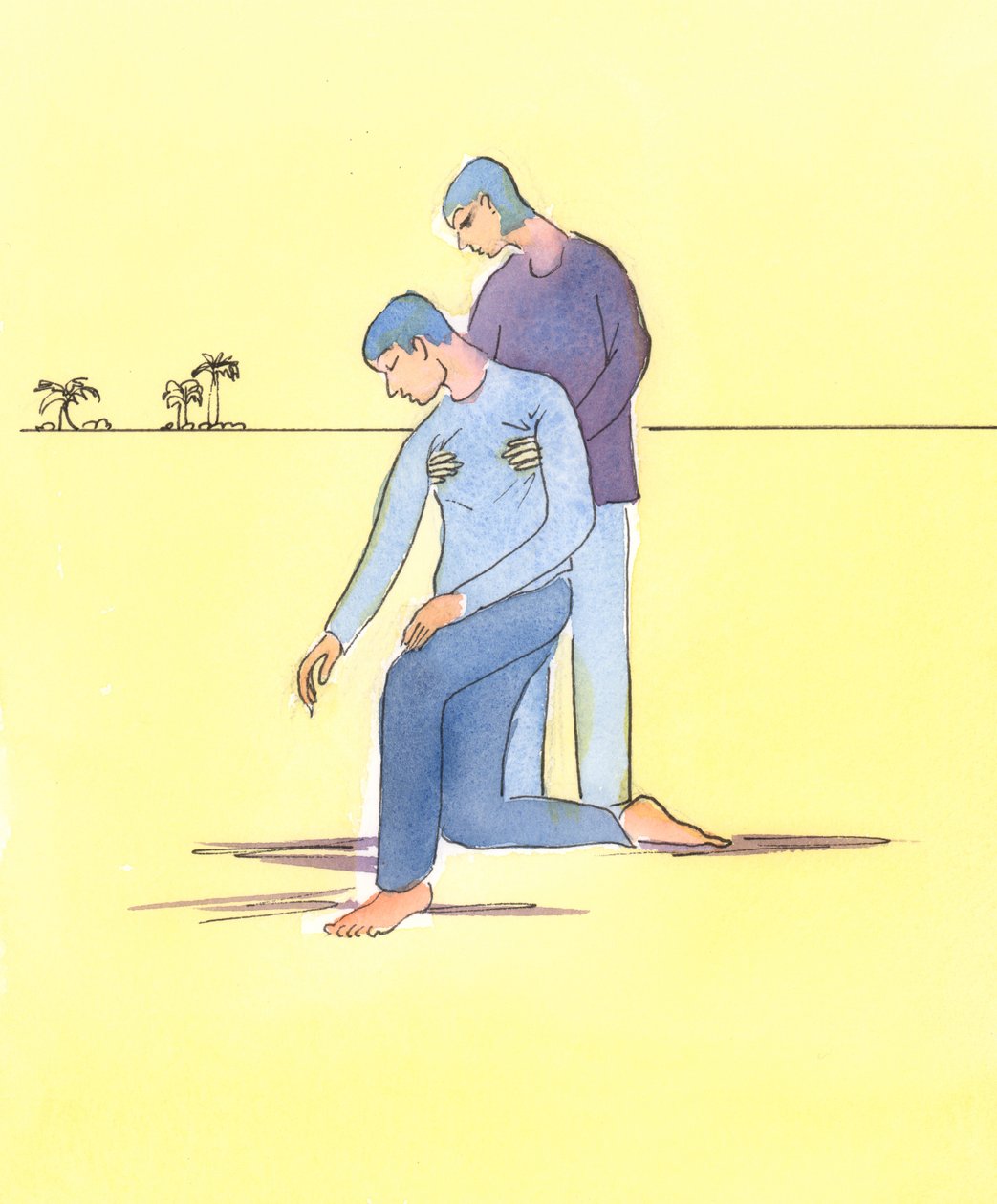 Aina ei riitä rukoileminen pulassa olevan puolesta, 2004 (paperilla) tekijältä Elizabeth Wang