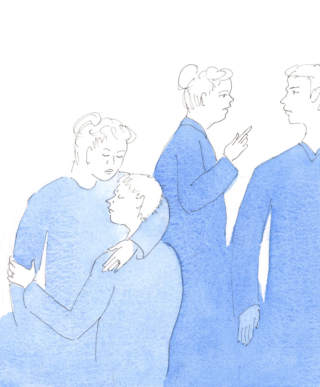 On totta, että Kristus haluaa meidän rohkaisevan muita ihmisiä siinä, mikä on hyvää; mutta joskus meidän on kuitenkin puhuttava "kovia totuuksia", aivan kuten Kristus teki, auttaaksemme ihmisiä muuttumaan, 2005 (vesiväri paperille). tekijältä Elizabeth Wang