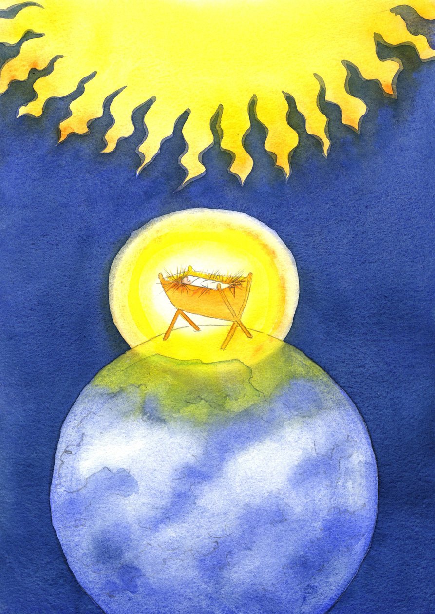 Jeesus Kristus on Jumalan luoma ihminen; Silti Hän ei tullut maan päälle vallassa, vaan avuttomana vauvana, 2001 (paperilla) tekijältä Elizabeth Wang