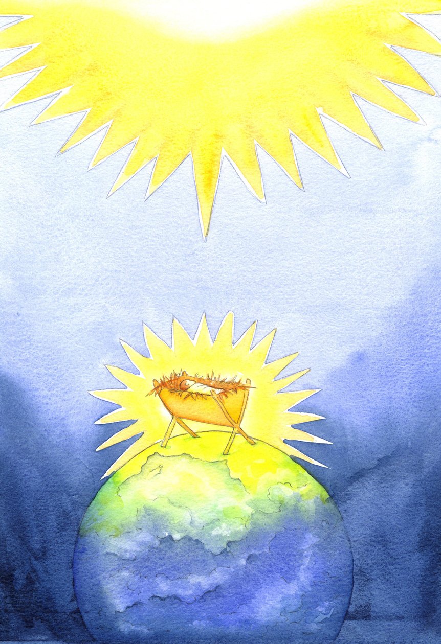 Jeesus Kristus on Jumalan luoma ihminen; Silti Hän ei tullut maan päälle vallassa, vaan avuttomana vauvana, 2001 (paperilla) tekijältä Elizabeth Wang