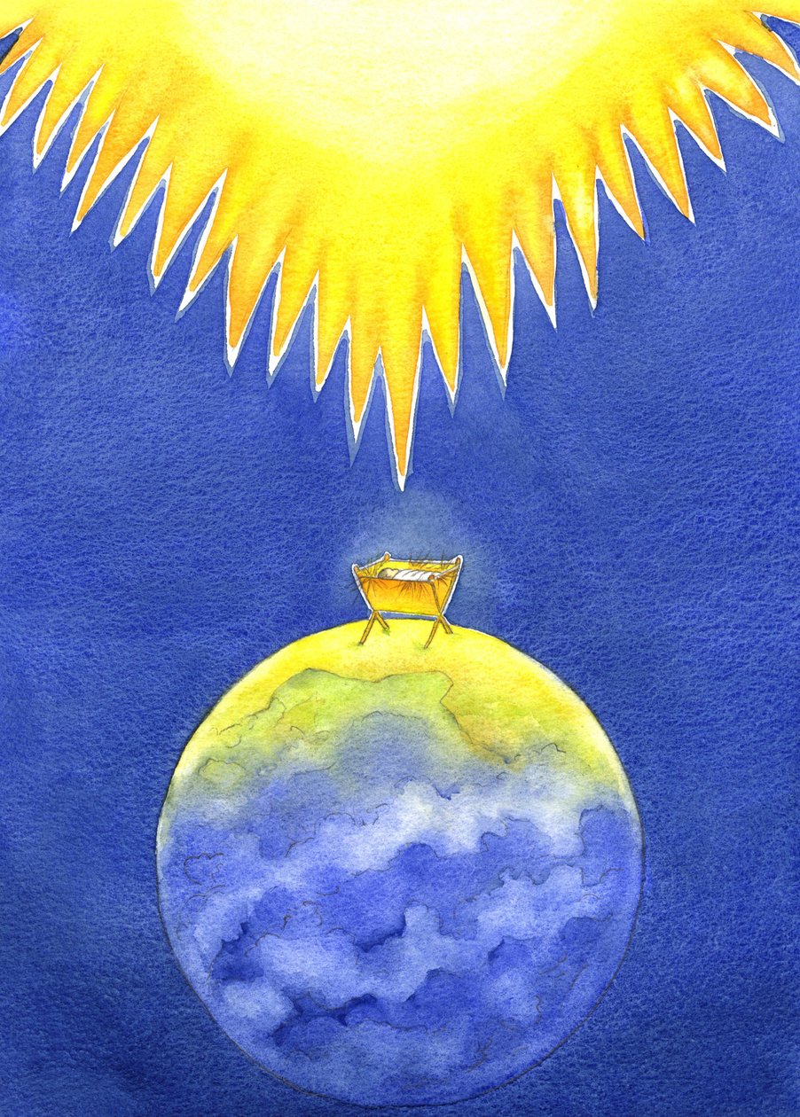 Jeesus Kristus on Jumalan luoma ihminen; Silti Hän ei tullut maan päälle vallassa, vaan avuttomana vauvana, 2001 (paperilla) tekijältä Elizabeth Wang