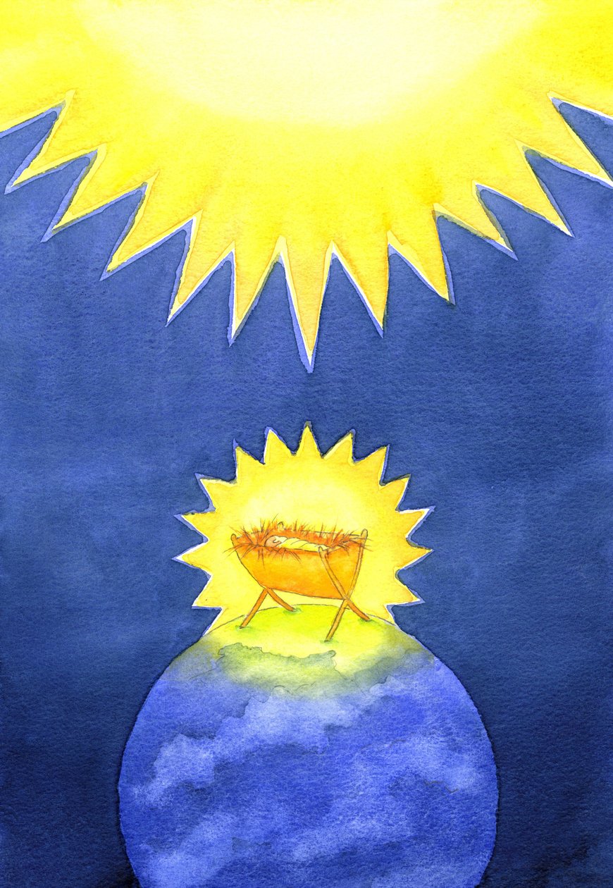 Jeesus Kristus on Jumalan luoma ihminen; Silti Hän ei tullut maan päälle vallassa, vaan avuttomana vauvana, 2001 (paperilla) tekijältä Elizabeth Wang