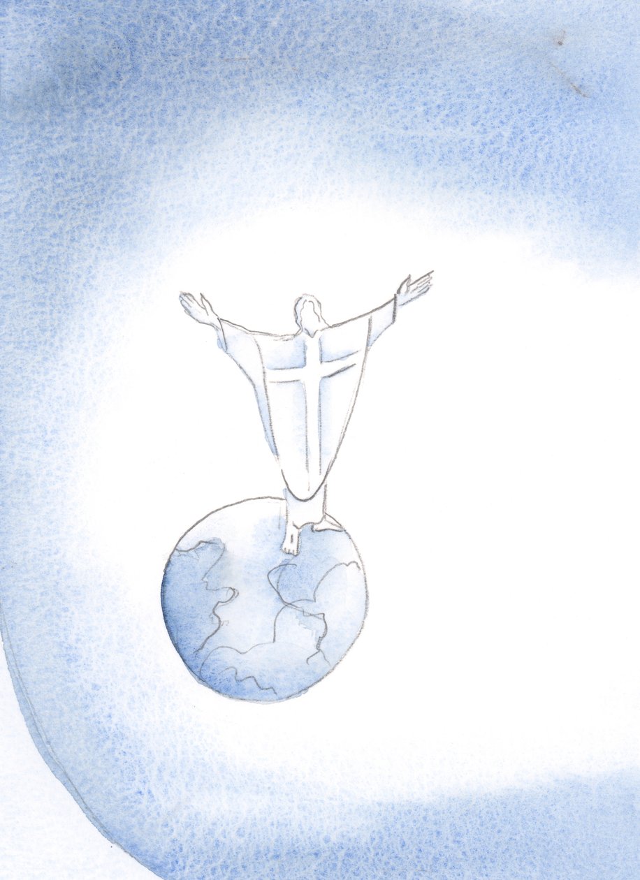 Jeesus Kristus on ylipappimme, joka rukoilee puolestamme Isän puoleen jokaisessa messussa, 2000 (paperilla) tekijältä Elizabeth Wang