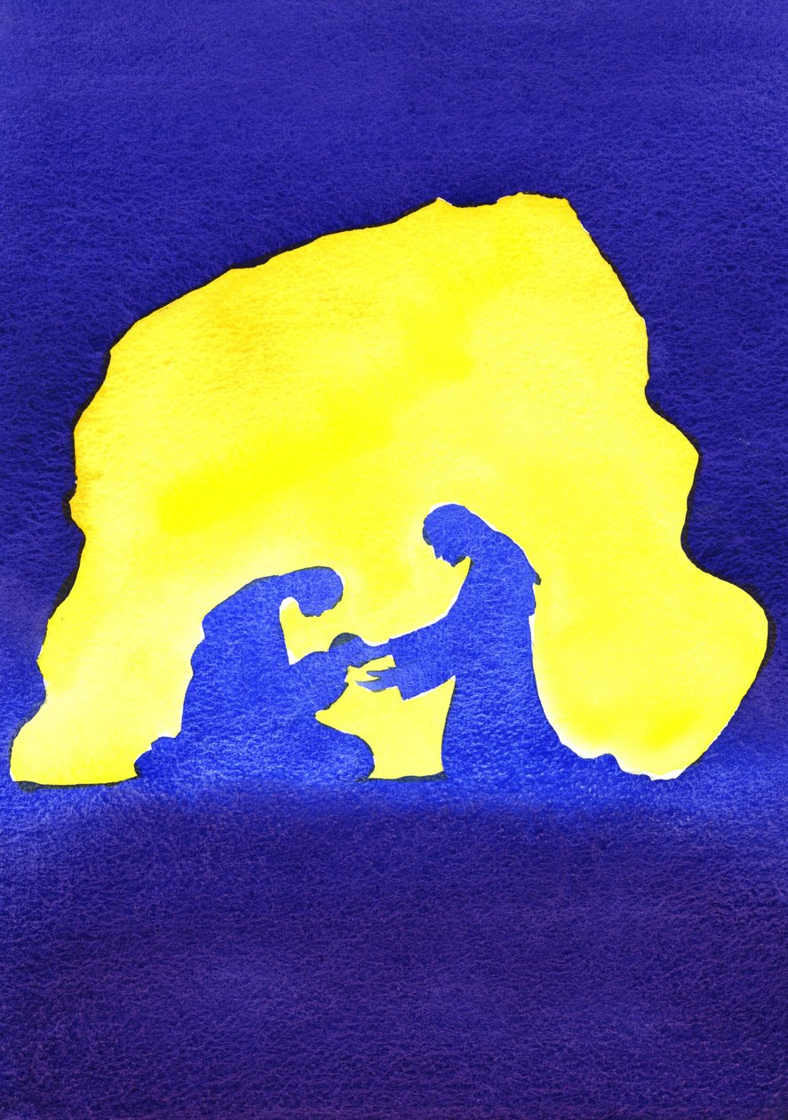 Jeesus syntyi Betlehemissä, 2001 (w/c paperilla) tekijältä Elizabeth Wang
