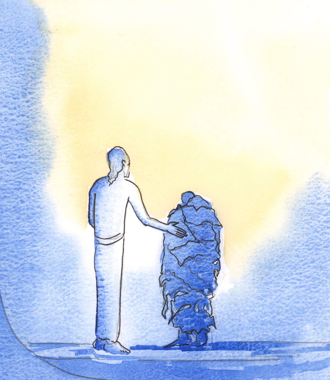Köyhien kerjäläisten tavoin me tarvitsemme Kristuksen apua, joka rukoilee Isää puolestamme, aina kun rukoilemme Hänen nimessään, 2002 (paperilla) tekijältä Elizabeth Wang