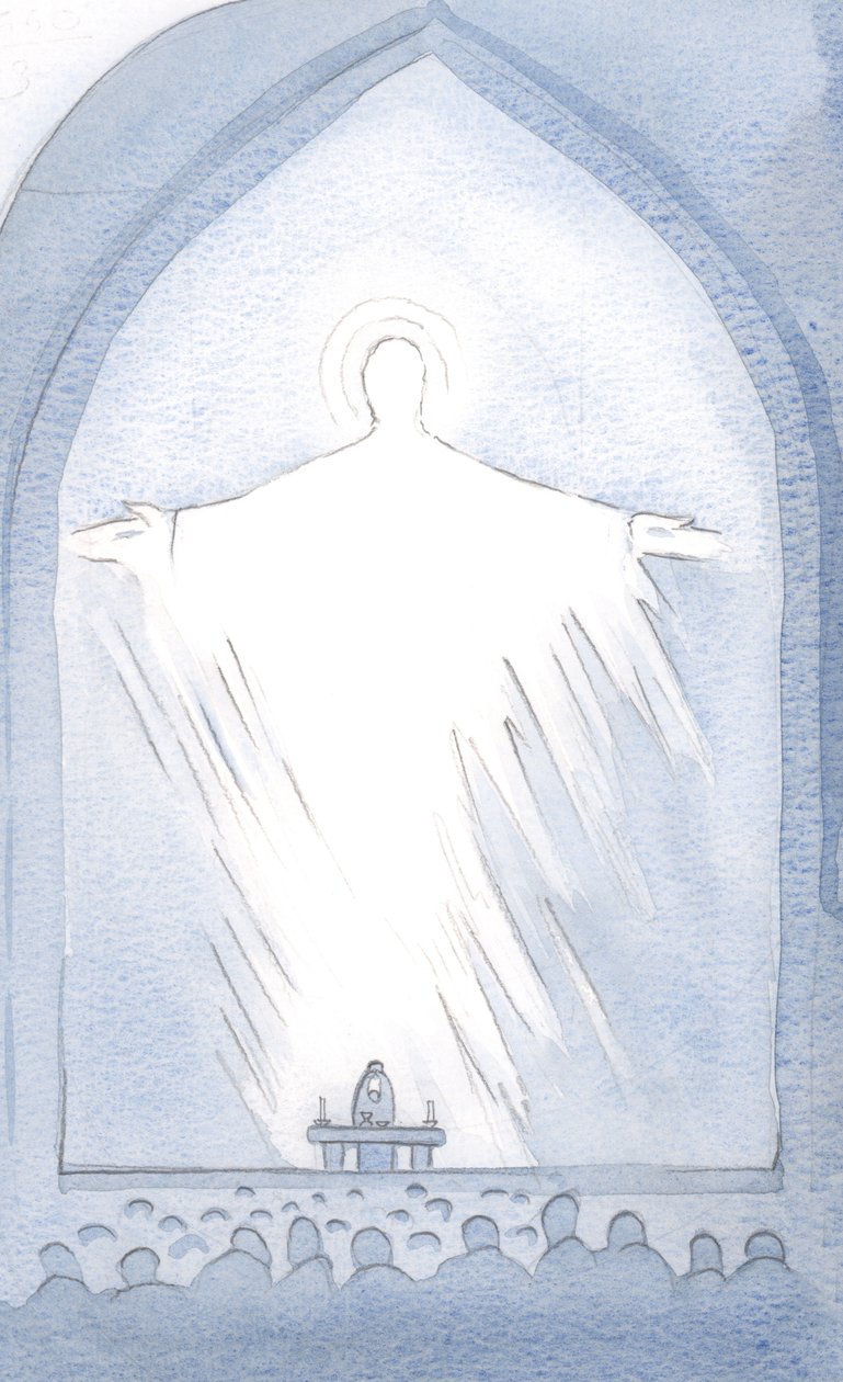Eräänä päivänä pyhityksessä Kristuksen läsnäolo täytti pyhäkön, kirkkaudessa, 2000 (paperilla) tekijältä Elizabeth Wang