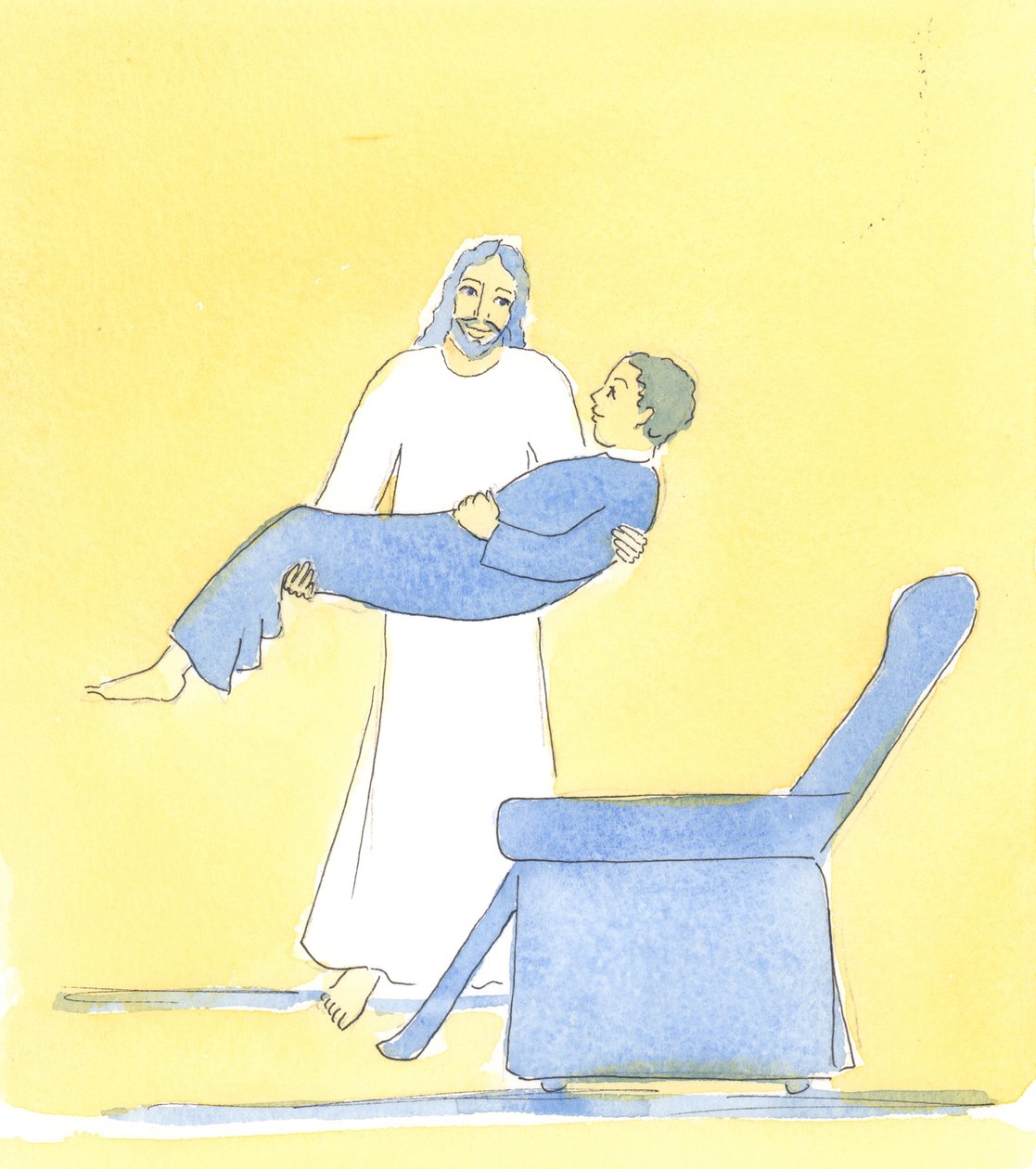 Joskus, kun olemme väsyneitä, Kristus kutsuu meitä lepäämään ja "auttaa meitä" löytämään tuon levon elämässämme, 2004 (paperilla) tekijältä Elizabeth Wang