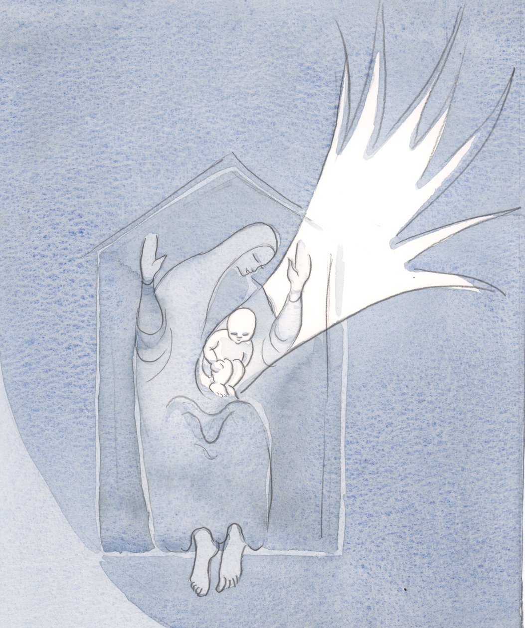Siunattu Neitsyt Maria on ?Pyhä talo? joka synnytti Jumalan Pojan kohdussaan ja on ikuisesti kunnioitettava, 2001 (paperilla) tekijältä Elizabeth Wang