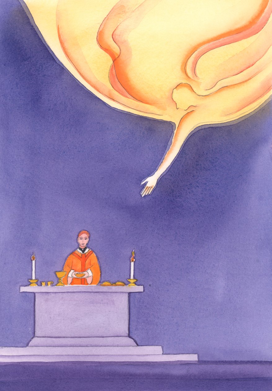 Isä ottaa ilolla vastaan lahjat, jotka olemme tuoneet alttarille, 2002 (paperilla) tekijältä Elizabeth Wang
