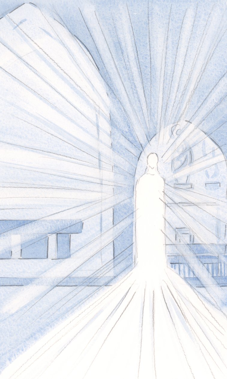 Kristuksen valo siunatussa sakramentissa vuodattaa säteilynsä kirkossamme ja koko maailmassa, 2000 (paperilla) tekijältä Elizabeth Wang