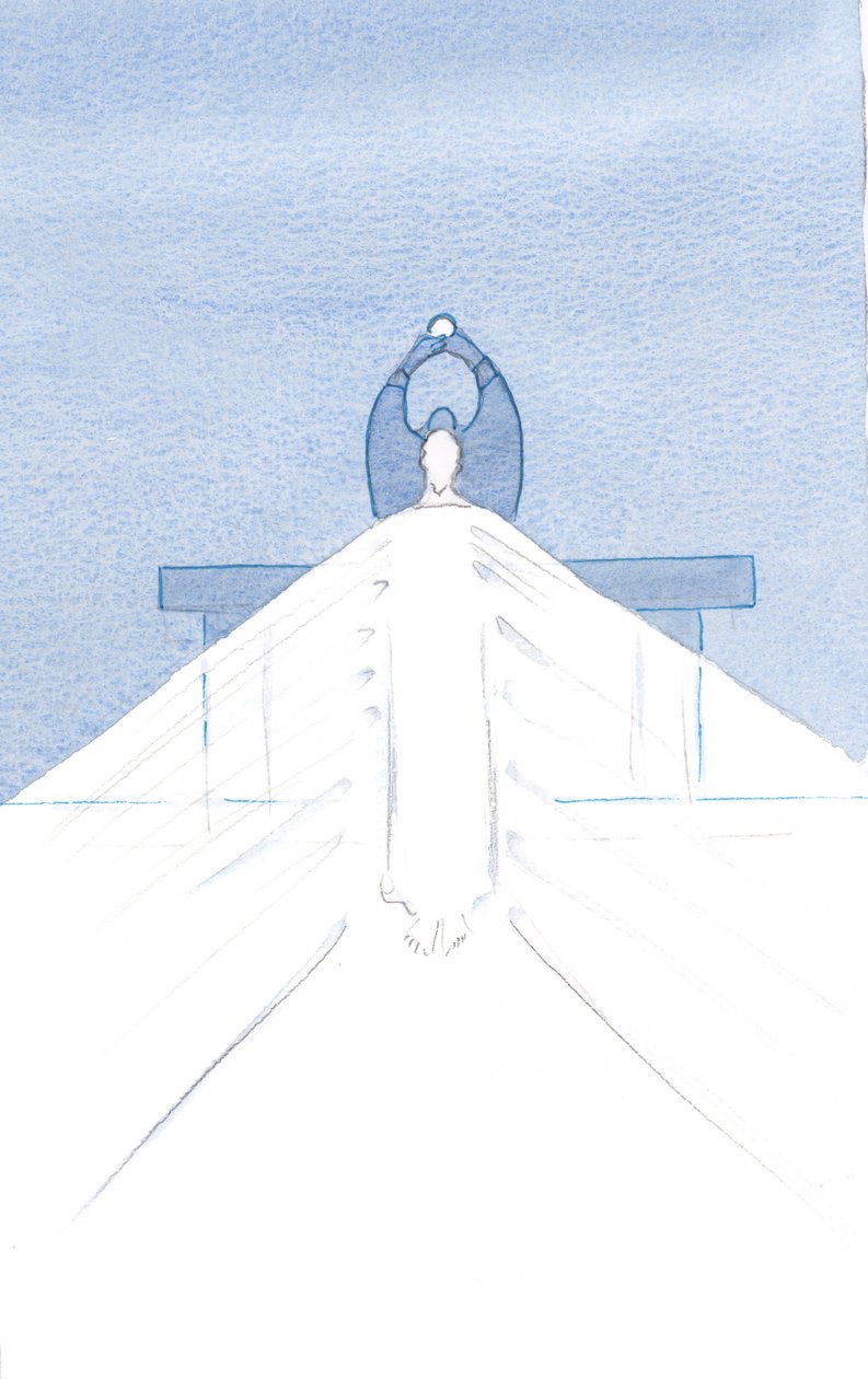 Kristuksen kauneus häikäisee, kun Hän seisoo täällä hiljaa, todella läsnä kansalleen rukouksessa., 2000 (w/c paperilla) tekijältä Elizabeth Wang