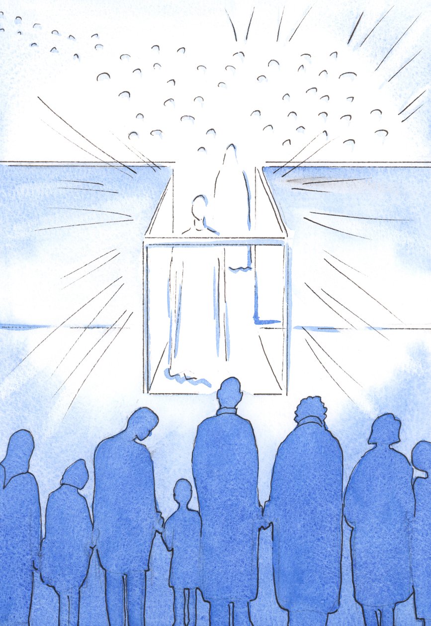 Tabernaakkeli on kuin käytävä taivaaseen, jossa voimme tavata Kristuksen ja hänen pyhimyksensä ja valmistautua taivaaseen elämän lopussa, 2002 (paperilla) tekijältä Elizabeth Wang