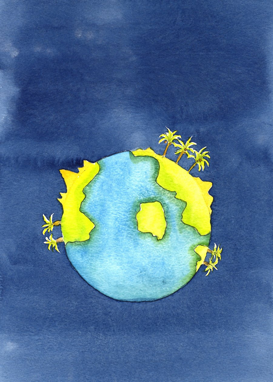 Jumalan luomatyö, ennen kuin hän loi ihmisiä, 2001 (w/c paperilla) tekijältä Elizabeth Wang