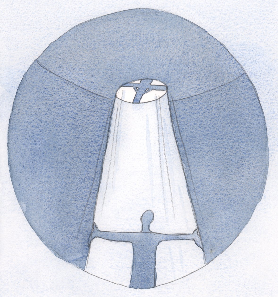 Uhriemme kautta, yhdistettynä Kristuksen uhriin, luodaan kanava, jonka kautta taivaan valo voi vuotaa tarvitseville., 2001 (paperilla) tekijältä Elizabeth Wang