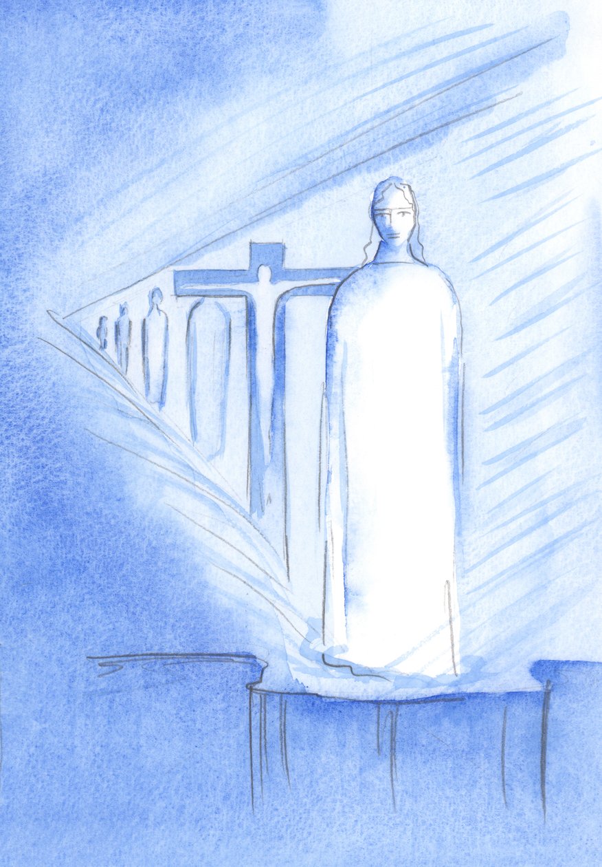 Voimme kohdata Kristuksen Siunatussa Sakramentissa alttarilla; Hänen persoonassaan ja läsnäolossaan voimme koskettaa Kristuksen elämän jokaista vaihetta, 2001 (paperilla) tekijältä Elizabeth Wang