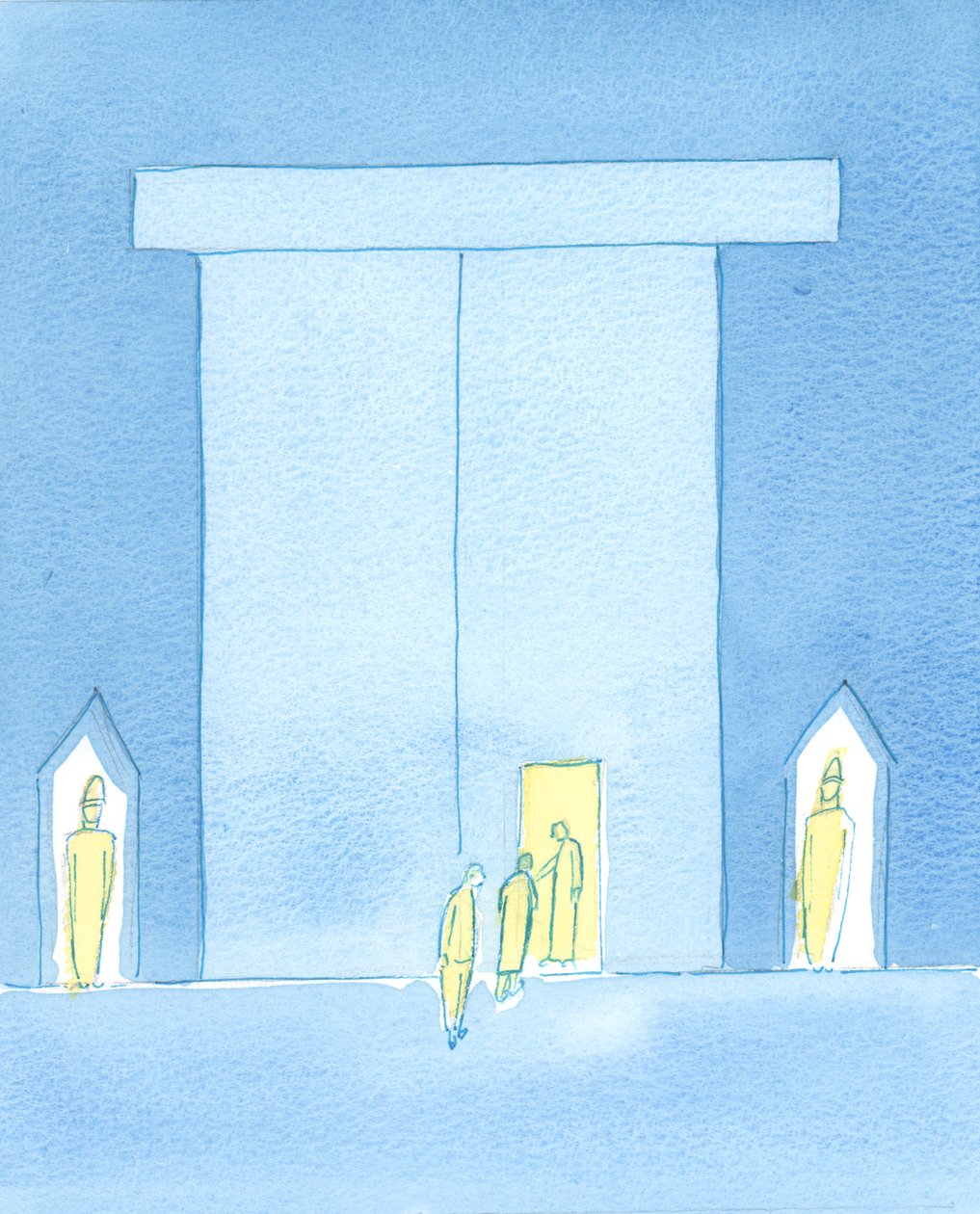 Kun rukoilemme, lähestymme taivaallisen kuninkaamme palatsia, 2003 (paperilla) tekijältä Elizabeth Wang