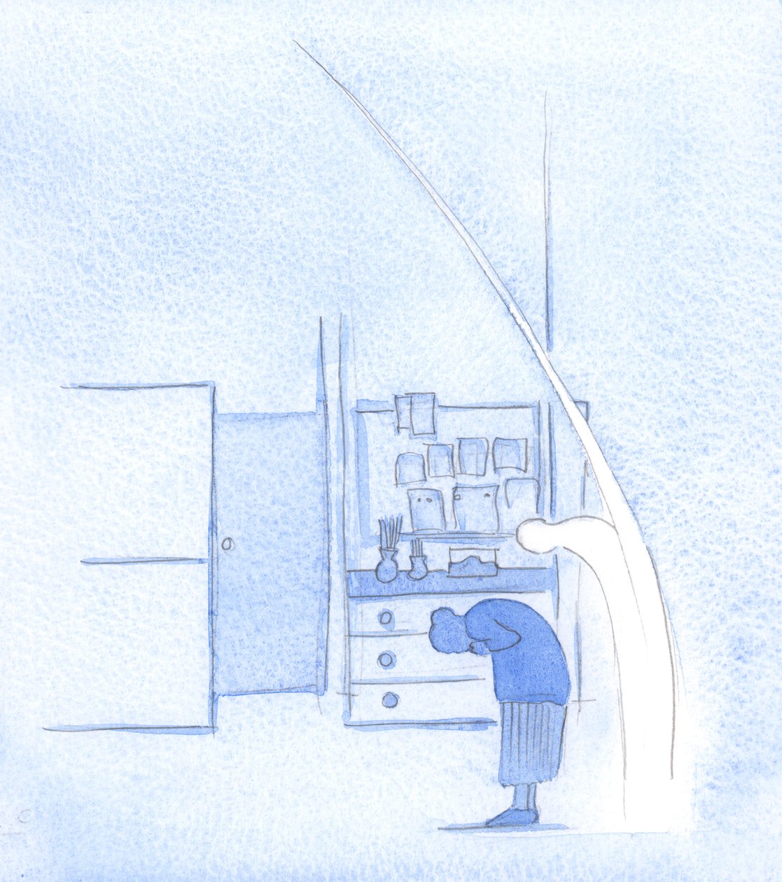 Aina kun kumarran Pyhän Kolminaisuuden edessä, pyhä enkelini tekee samoin, aivan kuten Hän kaikuu jokaisen kunnioittavan ristin merkin, 2002 (paperilla) tekijältä Elizabeth Wang