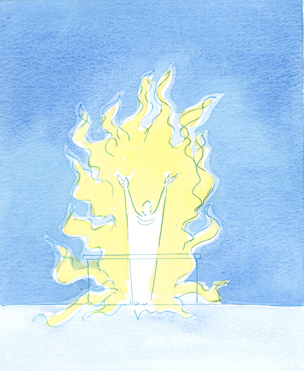 Aina kun pyhä uhri uhrataan alttariltamme, Kristus, joka on läsnä sakramenttimuodossa, ylistää Isää Pyhän Hengen tulisessa rakkaudessa, 2003 (paperilla) tekijältä Elizabeth Wang