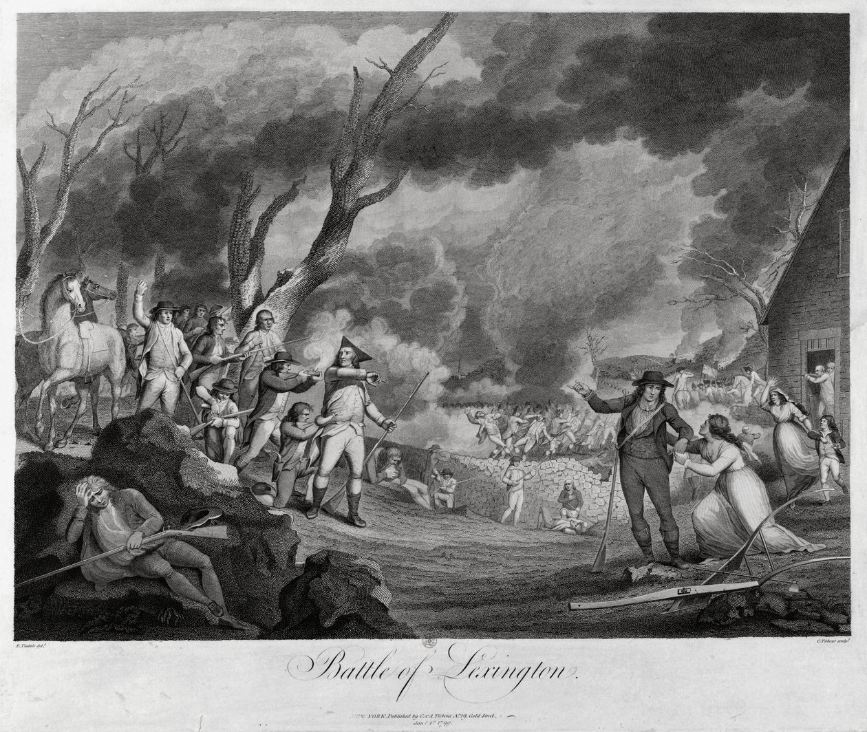 Lexingtonin taistelu, 19. huhtikuuta 1775 tekijältä Elkanah Tisdale