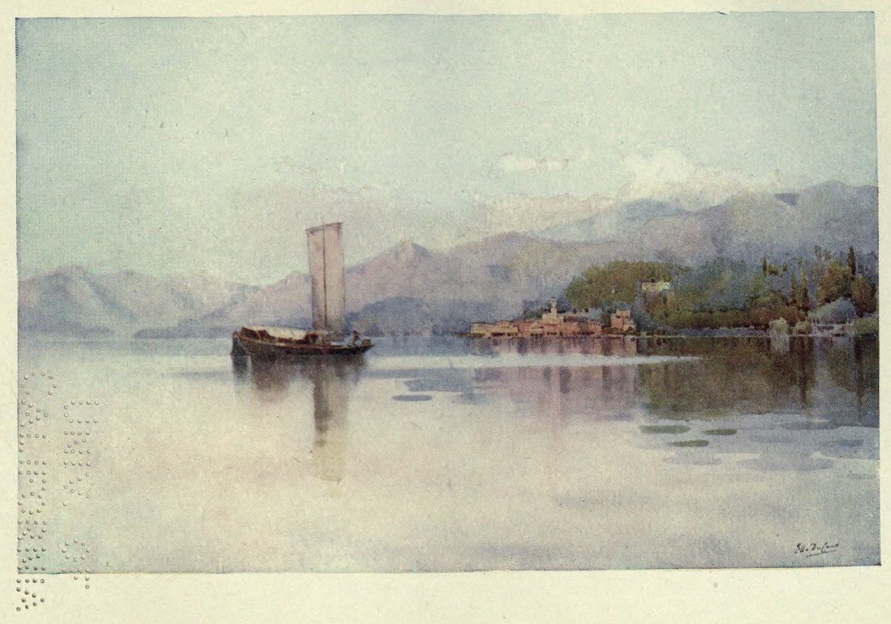 Bellagio, Lago di Como, kuvitus Richard Bagotin teoksesta "Italian järvet". tekijältä Ella Du Cane