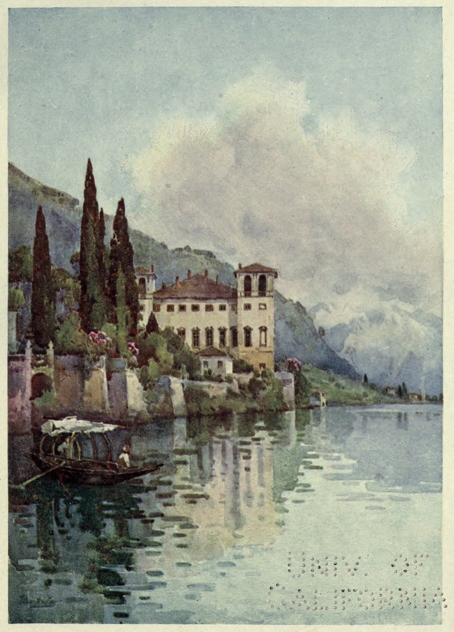 Gravedone, Lago di Como, kuvitus Richard Bagotin teoksesta "Italian järvet". tekijältä Ella Du Cane