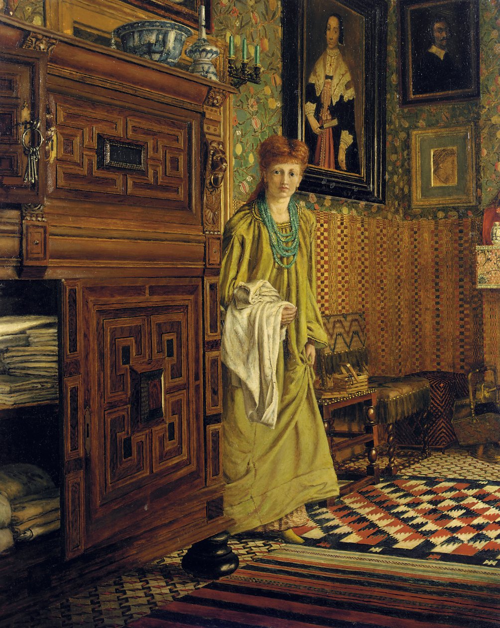 Muotokuva Laurasta, Lady Alma-Tademasta, luultavasti astumassa hollantilaishuoneeseen Townshend Housessa, Regent