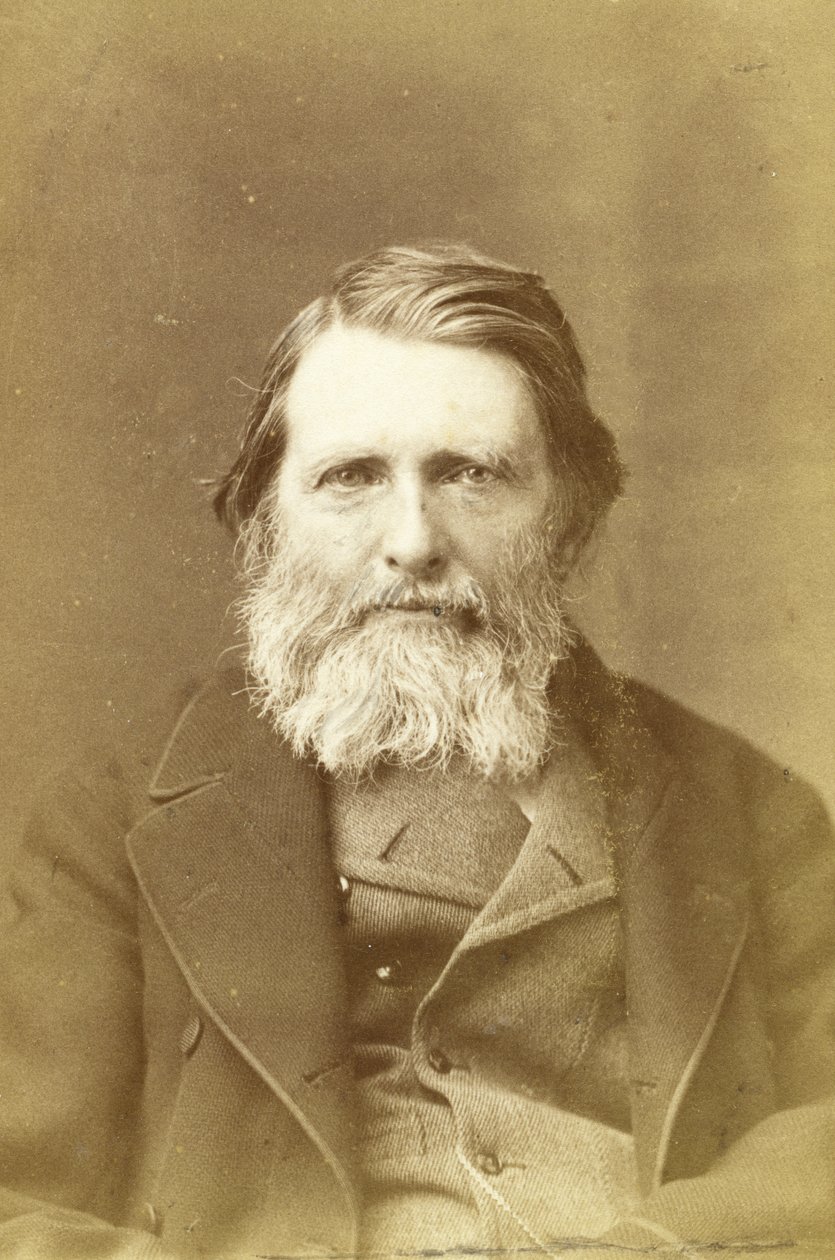 John Ruskin, 1882 (valkopainatus) tekijältä Elliott und Fry Studio