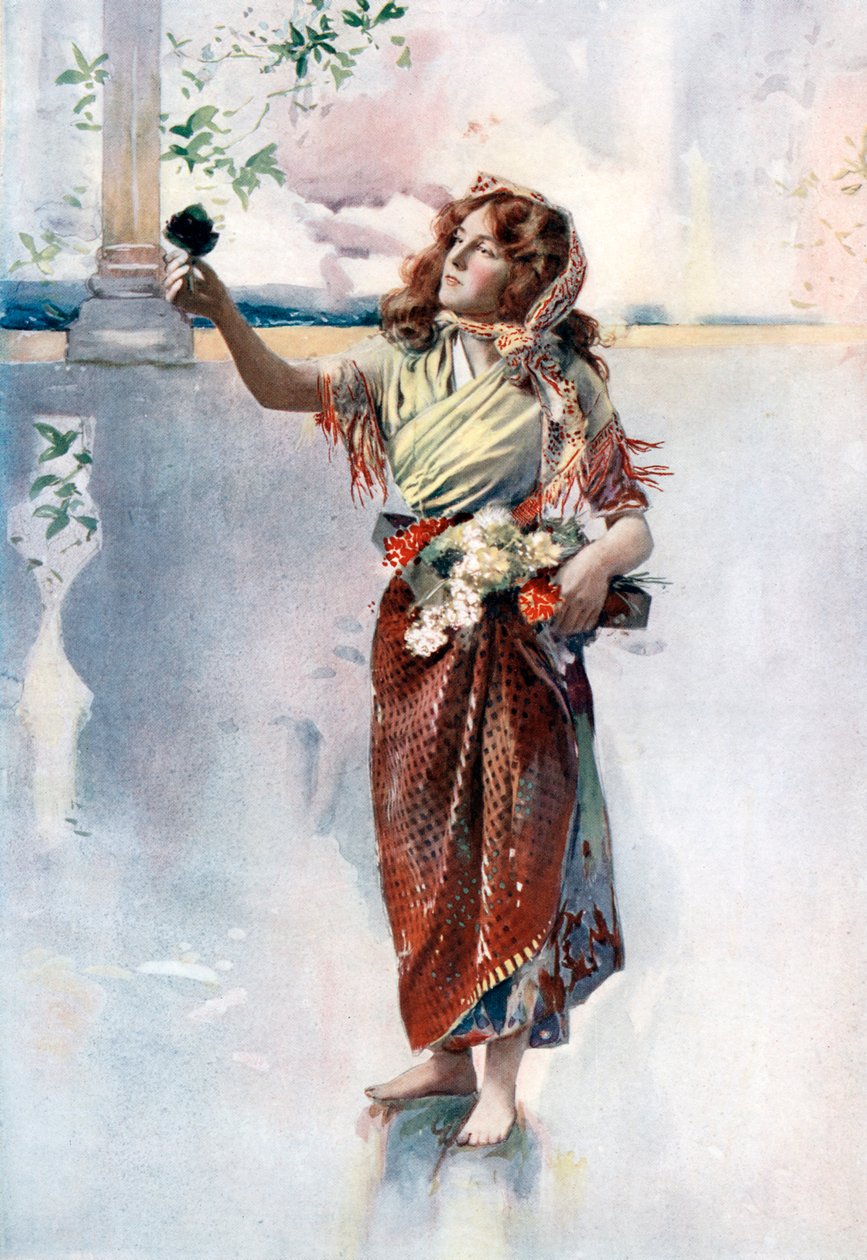 Ellaline Terriss Bluebellissa Fairylandissa, vuodelta 1902. tekijältä Ellis and Walery