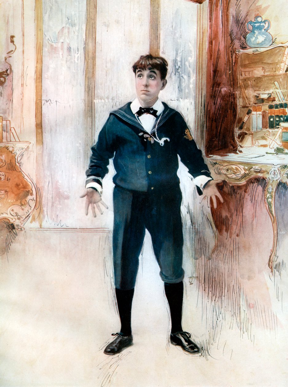 Weedon Grossmith elokuvassa The New Boy, vuodelta 1902. tekijältä Ellis and Walery