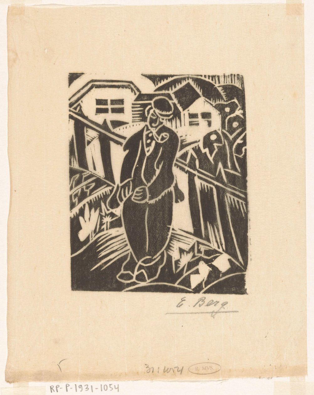 Mies kasvimaassa tekijältä Else Berg (signed by artist)