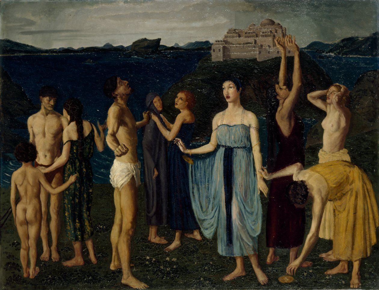 Figuurifriisi seisomassa maisemassa, n. 1910 (öljy kankaalle) [LDUCS-5264] tekijältä Elsie McNaught