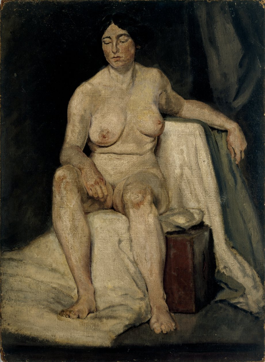 Naishahmo Istuva, n. 1910 (öljy kankaalle) [LDUCS-5201] tekijältä Elsie McNaught