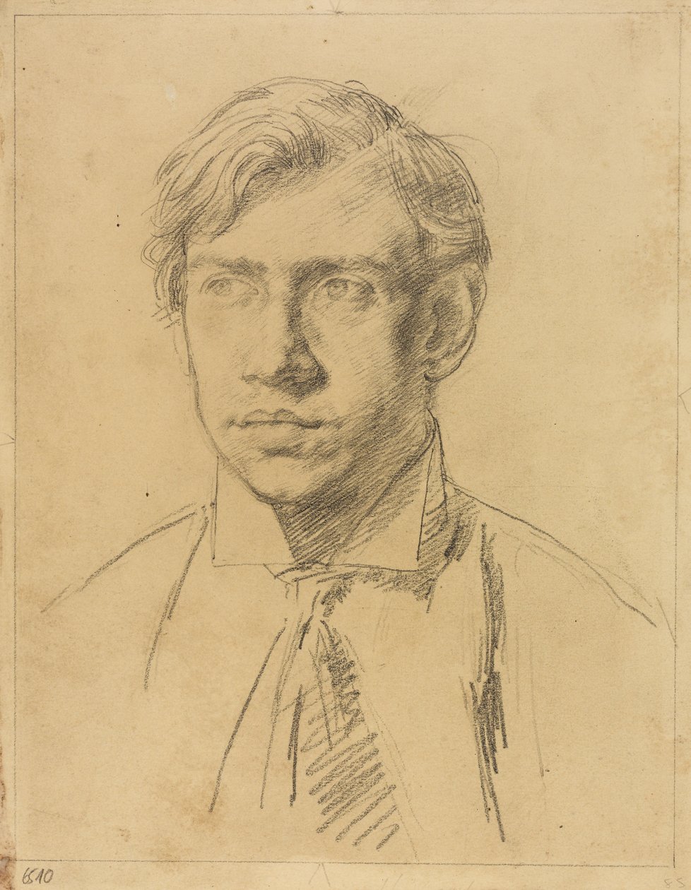 Muotokuva Derwent Leesistä, noin 1910-11 (lyijykynä paperille). tekijältä Elsie McNaught