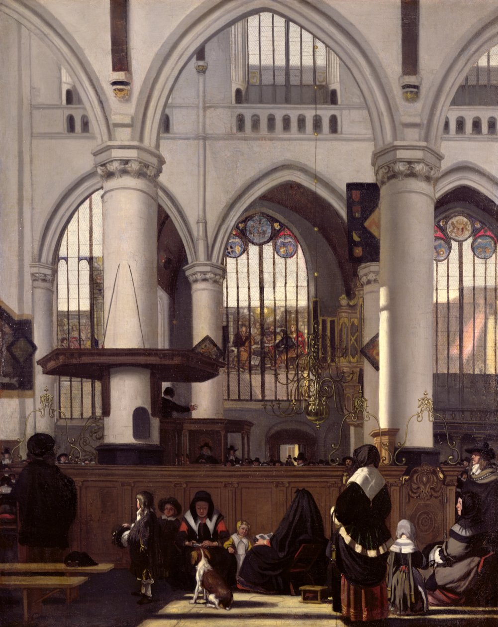 Oude Kerkin sisustus, Amsterdam, noin 1660 tekijältä Emanuel de Witte