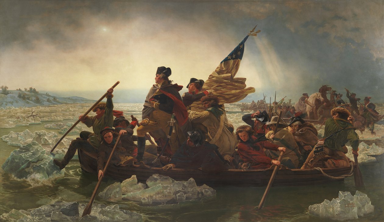 Washington ylittää Delawaren, 1851. tekijältä Emanuel Gottlieb Leutze