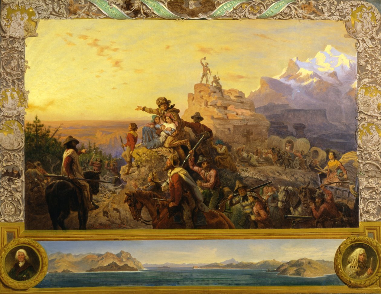 Westward the Course of Empire Takes Its Way (seinämaalaustutkimus, U.S. Capitol, USA) tekijältä Emanuel Gottlieb Leutze