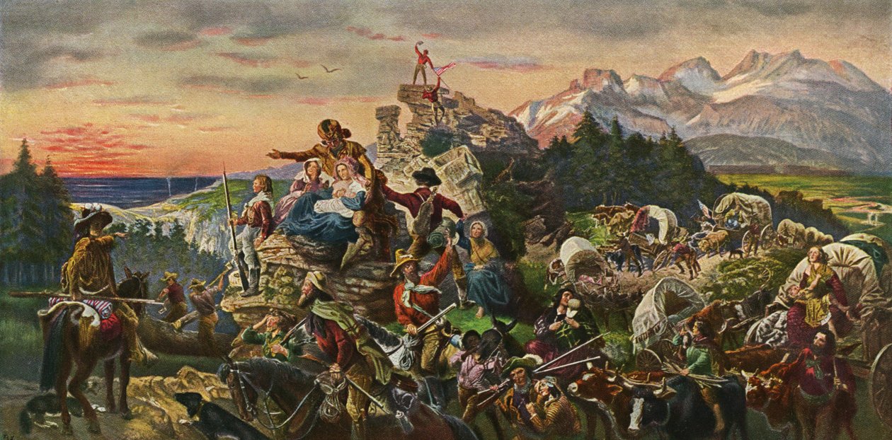 Länteen valtakunnan kurssi kulkee - tekijältä Emanuel Gottlieb after Leutze