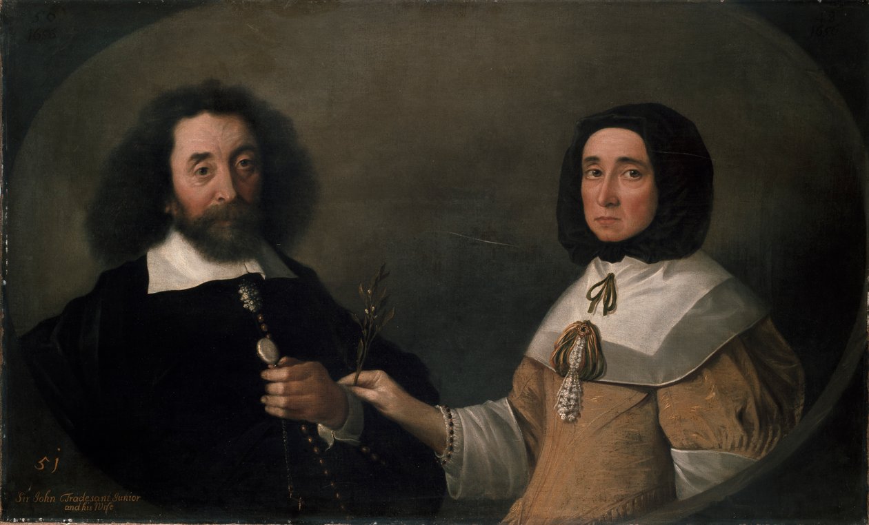 John Tradescant nuorempi ja Hester, hänen toinen vaimonsa, 1600-luvulla tekijältä Emanuel de Critz