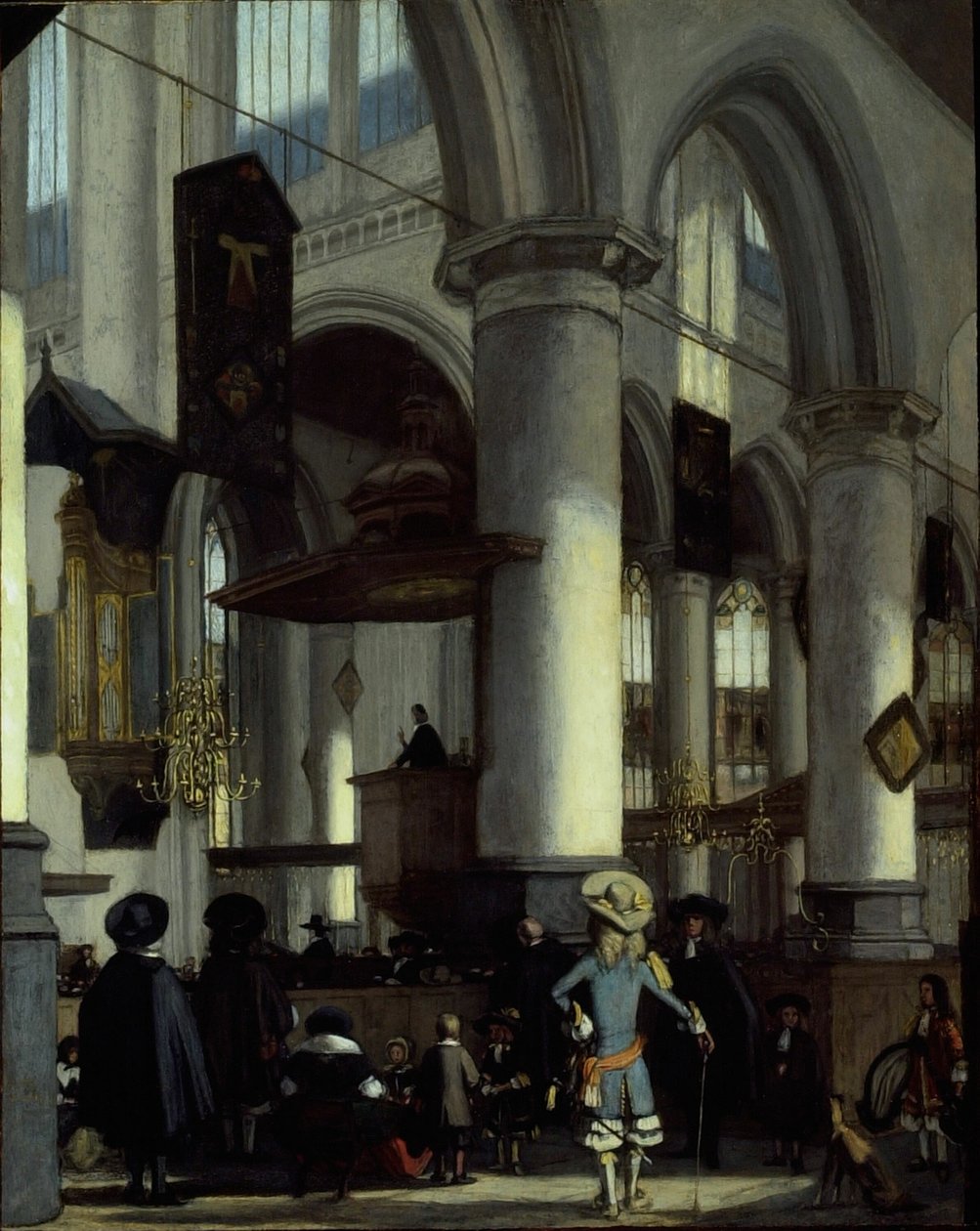 Oude Kerkin sisätilat, Delft tekijältä Emanuel de Witte
