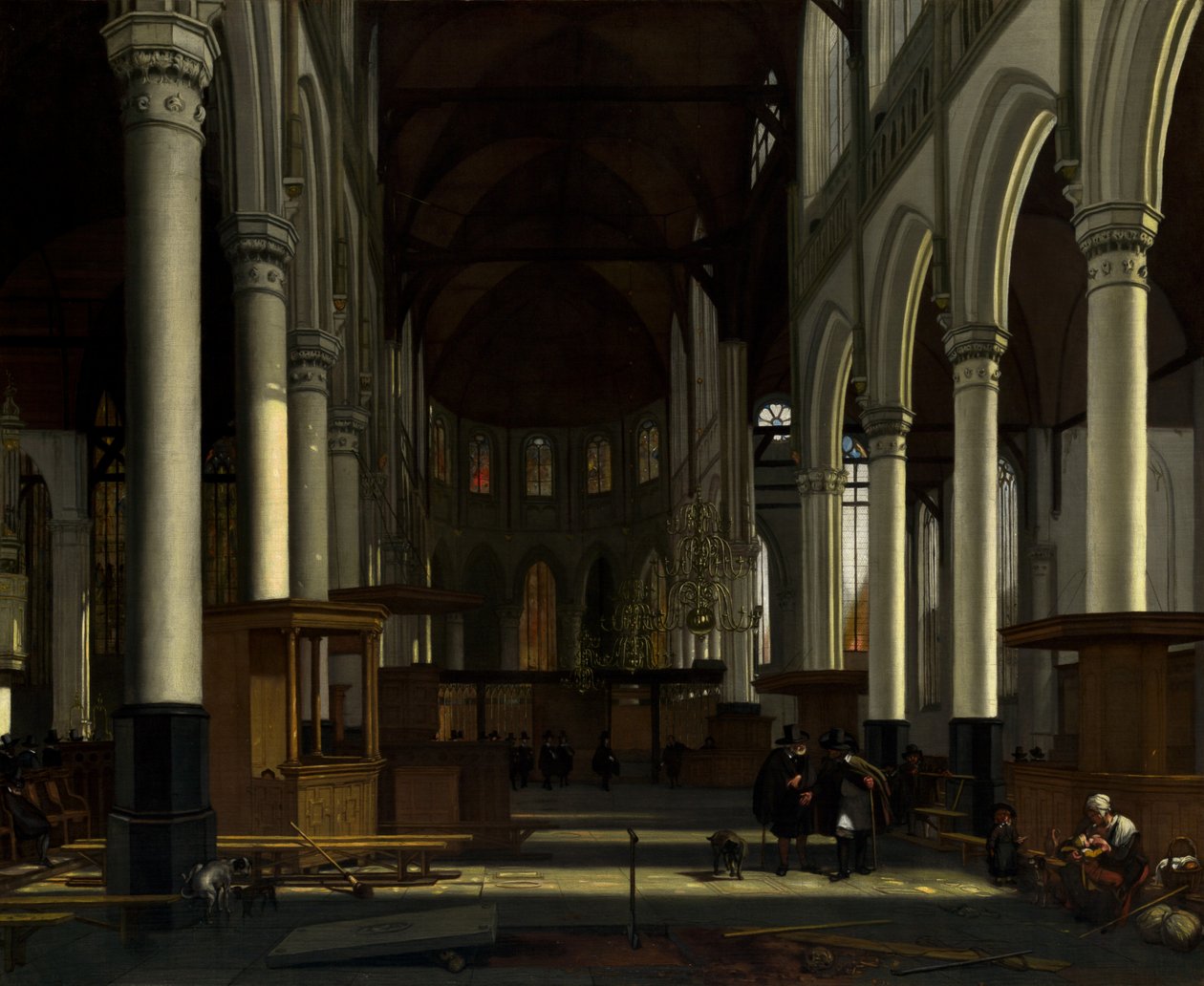 Vanhan kirkon sisustus, Amsterdam, n. 1660. tekijältä Emanuel de Witte